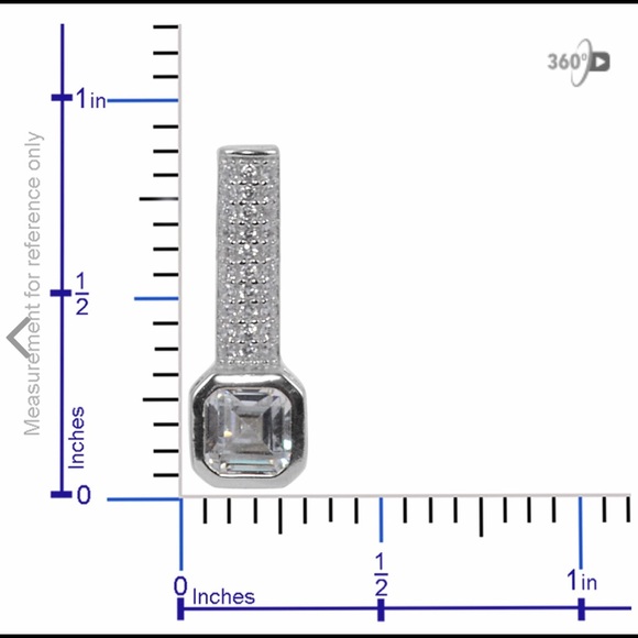 Simulated Diamond Earrings in Sterling Silver - Picture 3 of 5
